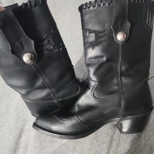 Harley-Davidson Black Leather Moto Boots